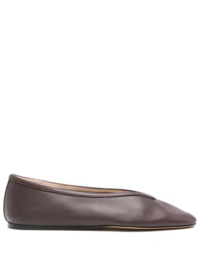 Le Monde Beryl Luna Calfskin Ballerina Flats In Brown