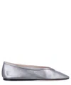 Le Monde Beryl Silver Metallic Pointed Toe Flat Ballerina In Silver