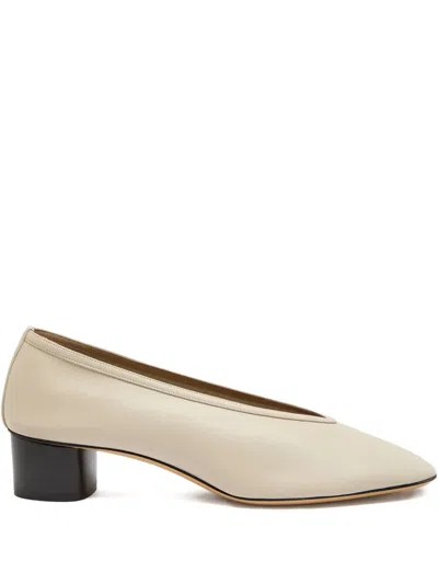 Le Monde Beryl Luna Block-heel Pumps In Neutral