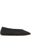 Le Monde Beryl Luna Crystal-embellished Ballet Flats In Black