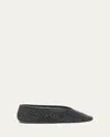 Le Monde Beryl Luna Crystal Mesh Ballerina Flats In Black