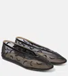 Le Monde Beryl Luna Embroidered Mesh Ballet Flats In Black