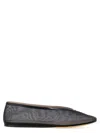 Le Monde Beryl Black Ballerinas In Fishnet Style In Leather Woman