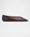 Le Monde Beryl Luna Calfskin Ballerina Flats In Brown