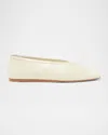 Le Monde Beryl Leather Luna Ballet Flats In Ecru
