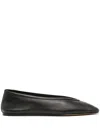 Le Monde Beryl Luna Calfskin Ballerina Flats In Black