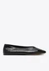 Le Monde Beryl Luna Leather Ballet Flats In Black