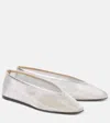 Le Monde Beryl Luna Mesh Ballerina Flats In Silver