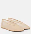 Le Monde Beryl Luna Leather-trimmed Mesh Ballet Flats In White