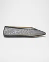 Le Monde Beryl Luna Mesh Ballerina Flats In Black Glitter