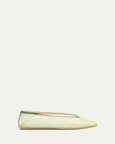 Le Monde Beryl Luna Mesh Ballerina Flats In Lime