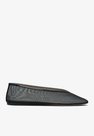 Le Monde Beryl Luna Mesh Ballet Flats In Navy