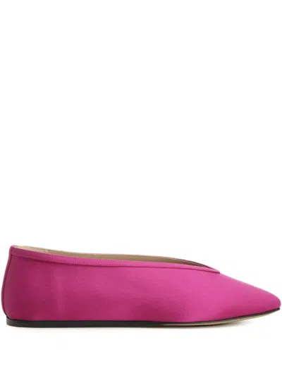 Le Monde Beryl Luna Satin Ballet Flats In Pink