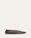 Le Monde Beryl Luna Silk Ballerina Slippers In Chocolate