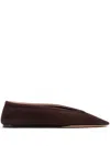 Le Monde Beryl Luna Suede Ballerina Shoes In Brown