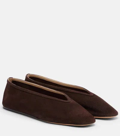 Le Monde Beryl Luna Chocolate Suede Slip On Shoes In Brown