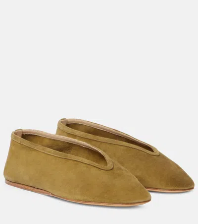 Le Monde Beryl Luna Suede Ballet Flats In Brown