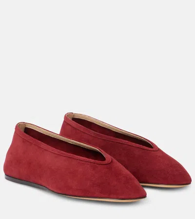 Le Monde Beryl Luna Suede Ballet Flats In Rot