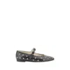 Le Monde Beryl Studded Round Toe Ballet Flats With Flat Sole