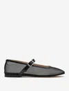 Le Monde Beryl Patent Leather-trimmed Mesh Mary Jane Ballet Flats In Black