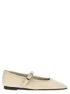 Le Monde Beryl Grosgrain-trimmed Velvet Mary Jane Ballet Flats In Beige