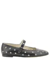 Le Monde Beryl Studded Leather Mary Jane Ballerina Flats In Black