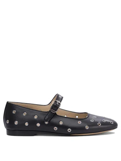 Le Monde Beryl 'mary Jane' Black Ballerinas With Eyelets