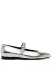 Le Monde Beryl Womens Silver Mary Jane Round-toe Metallic-leather Flats In Silver