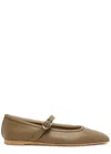 Le Monde Beryl Mary Jane Leather Ballet Flats In Taupe