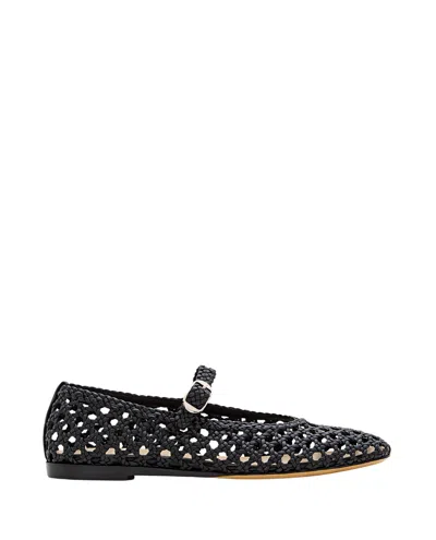 Le Monde Beryl Mary Jane Woven Leather In Black