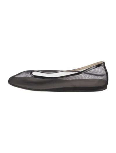 Pre-owned Le Monde Beryl Mesh Ballet Flats In Black