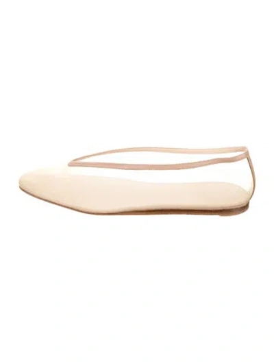 Pre-owned Le Monde Beryl Mesh Ballet Flats In Neutral