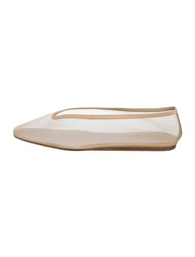 Pre-owned Le Monde Beryl Mesh Ballet Flats In Neutrals