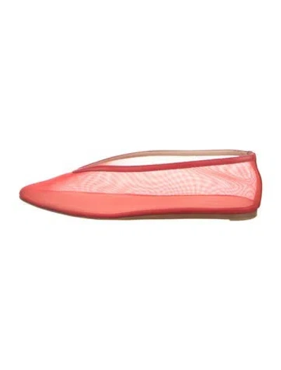 Pre-owned Le Monde Beryl Mesh Ballet Flats In Pink