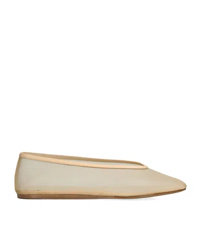 Le Monde Beryl Mesh Luna Ballet Flats In Bone