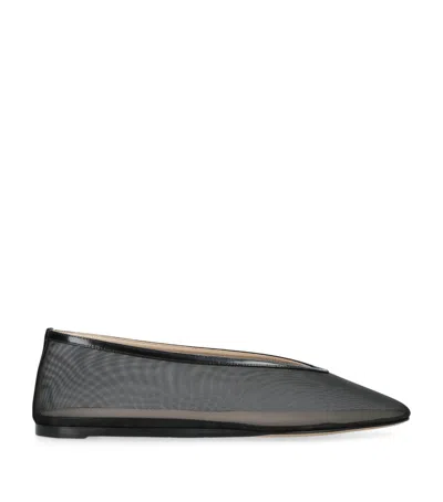 Le Monde Beryl Luna Mesh Ballerina Flats In Black Glitter