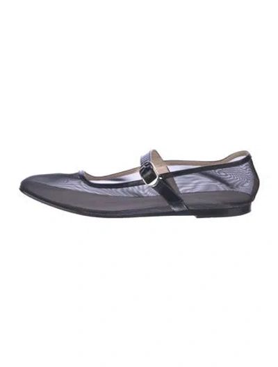 Pre-owned Le Monde Beryl Mesh Mary Jane Flats In Blue