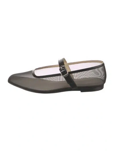 Pre-owned Le Monde Beryl Mesh Mary Jane Flats W/ Tags In Black