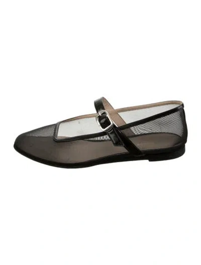 Pre-owned Le Monde Beryl Mesh Mary Jane Flats In White