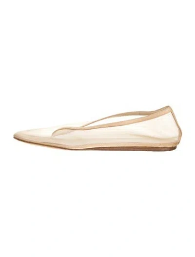 Pre-owned Le Monde Beryl Mesh Mesh Accents Ballet Flats In Neutrals