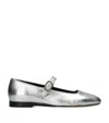 Le Monde Beryl Womens Silver Mary Jane Round-toe Metallic-leather Flats In Silver