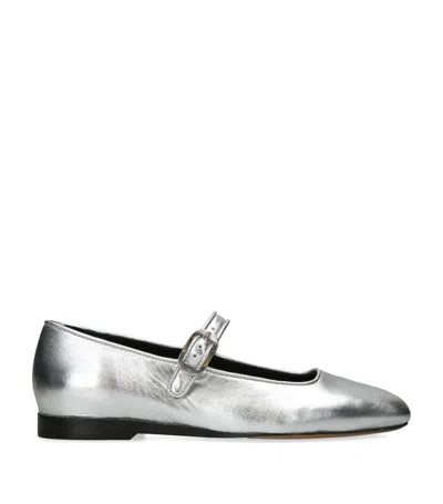 Le Monde Beryl Metallic Leather Mary Janes In Silver