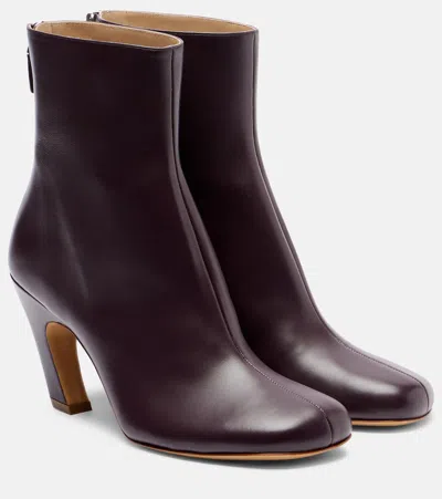 Le Monde Beryl Le Monde Béryl Mica 80 Leather Ankle Boots In Burgundy