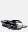 Le Monde Beryl Le Monde Béryl Micro Wedge Leather Thong Sandals In Black