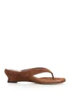 Le Monde Beryl Micro Wedge Thong Sandal Sandals Brown In Brown