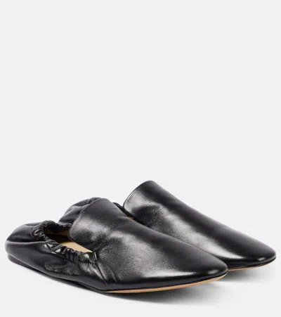 Le Monde Beryl Mocassino Leather Loafers In Black