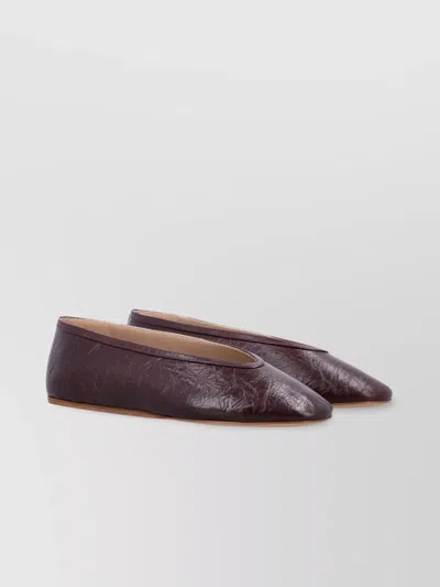 Le Monde Beryl Naplack Round Toe Ballerina Shoes In Purple