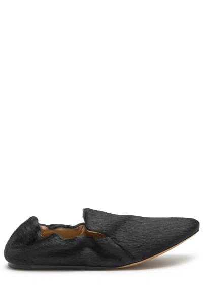 Le Monde Beryl Orlando Calf-hair Loafers In Black