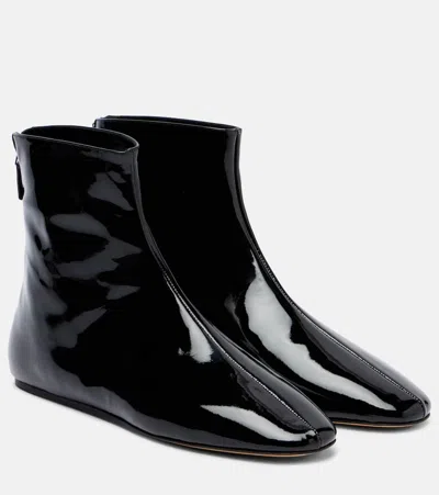 Le Monde Beryl Patent Leather Ankle Boots In Black