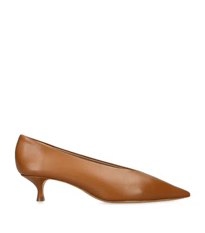 Le Monde Beryl Patent Leather Babouche Pumps In Brown
